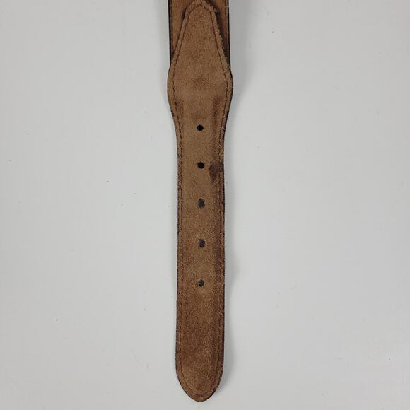 Mens Genuine Leather‎ Belt 34 Brown Basket Weave Braided Solid Brass Buckle - Picture 12 of 15